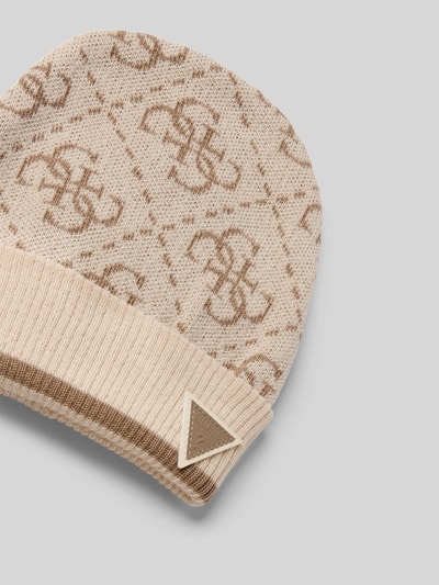 Guess Activewear Beanie mit Label-Patch Modell 'MARZIA' Beige Melange 2