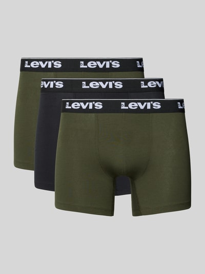 Levi's® Boxershort met band met label in een set van 3 stuks Olijfgroen - 1