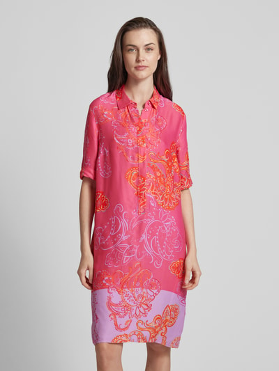 Betty Barclay Knielanges Hemdblusenkleid aus Viskose mit Paisley-Muster Pink 4