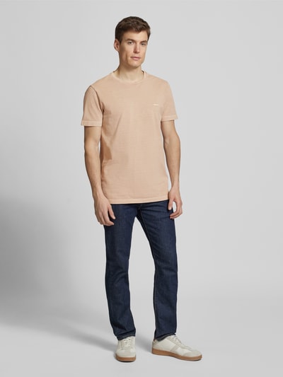 Gant T-Shirt mit Label-Stitching Beige 1