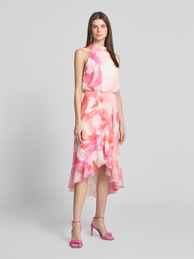 Swing Cocktailkleid mit Stehkragen Pink 1