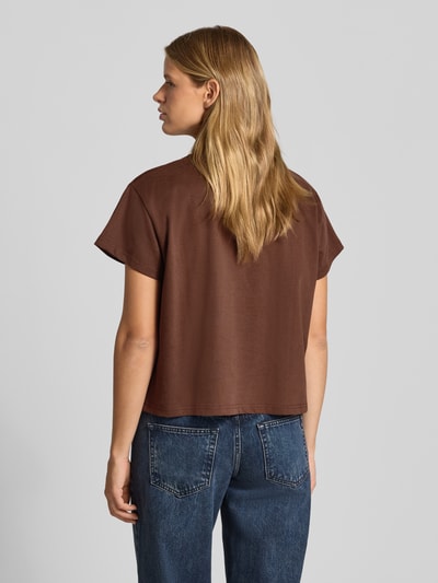 OH APRIL Boxy Fit T-Shirt aus reiner Baumwolle Dunkelbraun 5