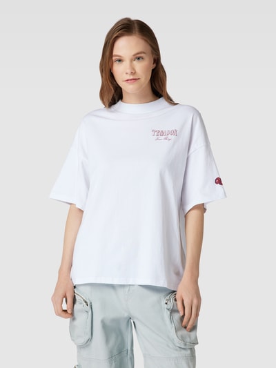 PEGADOR T-Shirt mit Label-Print Modell 'Pescia Heavy' Weiss 4