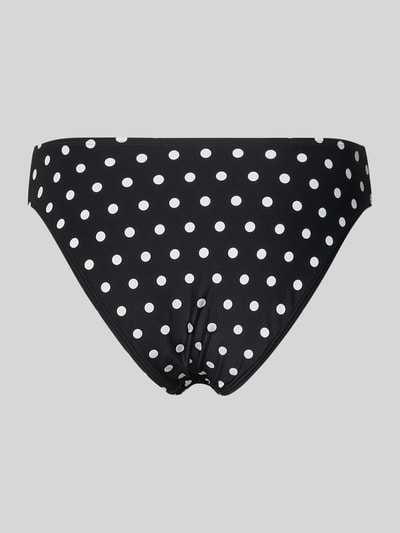 Produktfoto, czarne figi bikini High Leg Bikini-Slip Modell 'CLASSIC DOT' od Michael Kors, mieszanka materiałów z dodatkiem streczu, dopasowany krój, wzór w grochy, wzór na całej powierzchni