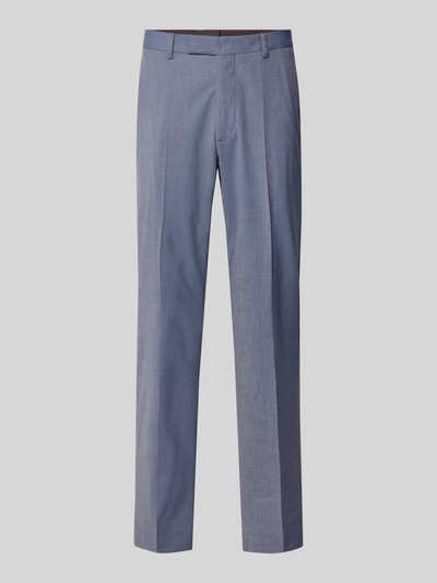 Produktfoto, pantalon met persplooien model 'Totti' van CINQUE, materiaalmix met scheerwol, heren slim fit, bandwijdte maat 50: 46 cm, binnenbeenlengte maat 50: 82 cm, blauw met fijne structuur
