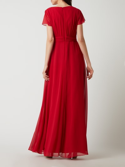 Christian Berg Cocktail Abendkleid aus Chiffon  Rot Melange 4