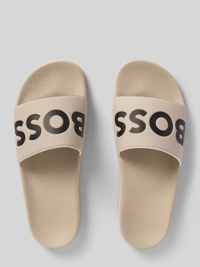 BOSS Slides mit Label-Print Modell 'Aryeh' Beige 3