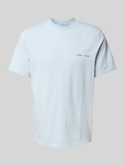 Samsøe Samsøe T-Shirt mit Label-Print Modell 'NORSBRO' Hellblau 2