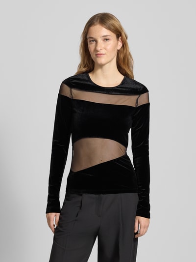 LeGer by Lena Gercke Semitransparentes Longsleeve Modell 'Fray' Black 4