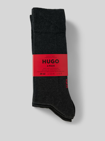 HUGO Socken mit Label-Print im 4er-Pack Anthrazit 3