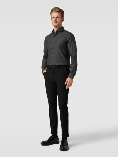 BOSS Slim Fit Business-Hemd mit Knopfleiste Modell 'Hank' Anthrazit 1