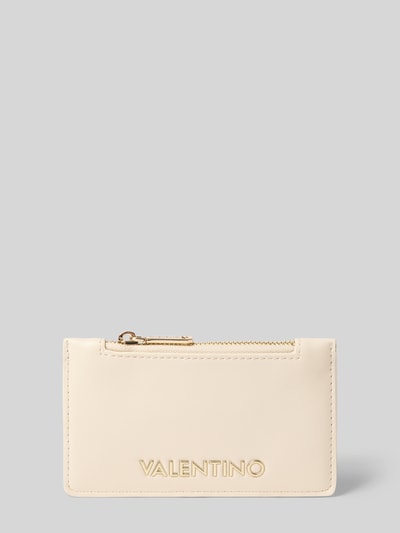 Produktfoto, Portemonnaie mit Logo-Detail Modell 'Clio' von VALENTINO BAGS in beige mit Reißverschluss, Leder-Optik, Außensteckfächer, goldfarbene Akzente