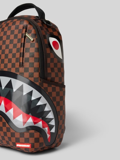 Sprayground Rugzak met motiefprint, model 'SHARK IN PARIS' Middenbruin - 3