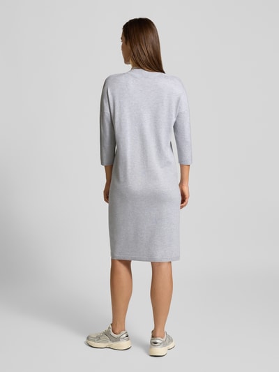 comma Knielanges Strickkleid mit Stehkragen und 3/4-Arm Silber 5