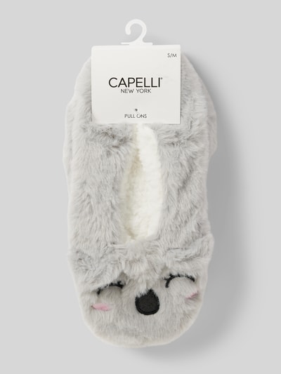 CAPELLI NEW YORK Socken mit Kunstfellbesatz Hellgrau 3