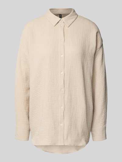 Vero Moda Loose fit overhemdblouse van puur katoen, model 'NATALI NIA'
 Zand - 2