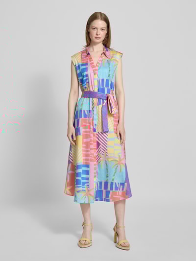 Milano Italy Hemdblusenkleid aus reiner Baumwolle Pink 4