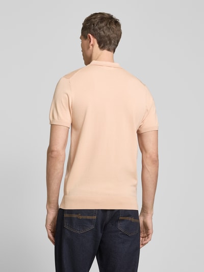 Profuomo Regular Fit Poloshirt mit elastischen Abschlüssen Apricot 5