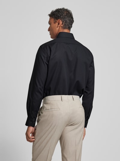 OLYMP Modern fit zakelijk overhemd met borstzak, model 'Global' Zwart - 5