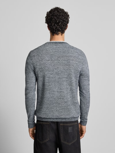 Jack & Jones Strickpullover mit Rundhalsausschnitt Modell 'OTTO' Dunkelgrau Melange 5