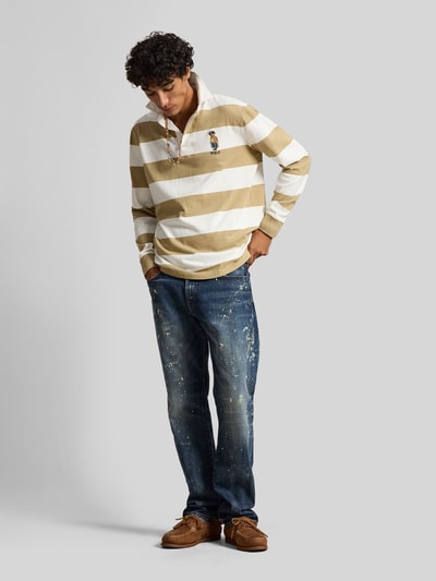 Polo Ralph Lauren relaxed fit poloshirt van mix van katoen en viscose Middenbruin - 1