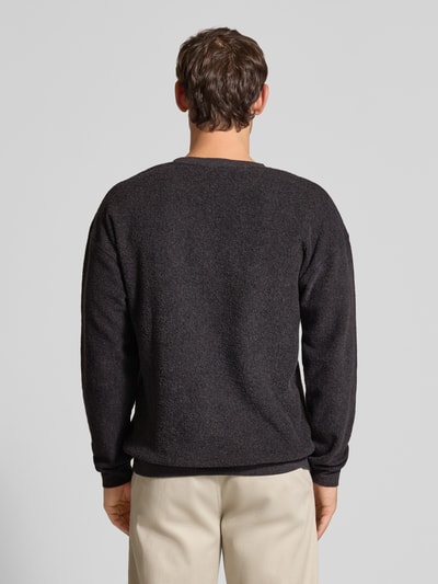 American Vintage Sweatshirt mit gerippten Abschlüssen Modell 'BOBYPARK' Anthrazit 5