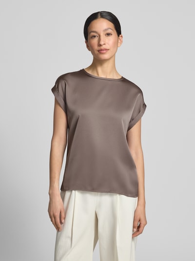 VILA t-shirt z satyny model 'ELLETTE' Beżowy 4