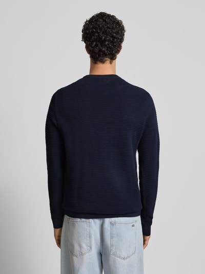 Jack & Jones Strickpullover mit Rundhalsausschnitt Modell 'OTTO' Marine 5