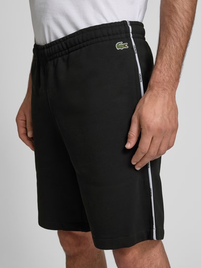 Lacoste Regular fit sweatshorts met galonstrepen Zwart - 3