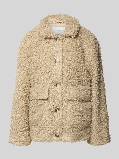 YAS Jacke aus Teddyfell mit Pattentaschen Modell 'PELICO' Beige 2