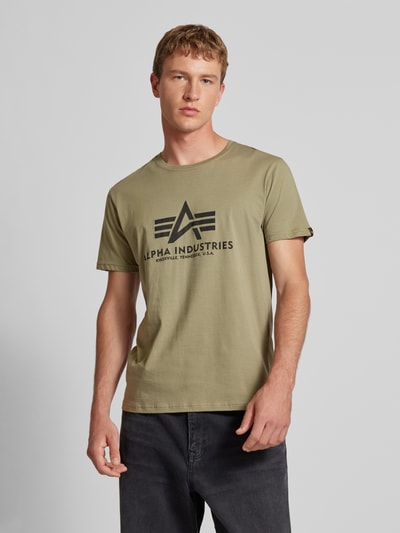 Alpha Industries T-Shirt mit Label-Print Oliv 4