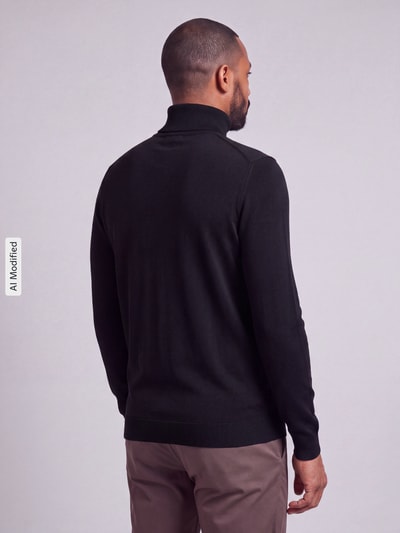 ONLY & SONS Regular Fit Rollkragenpullover aus Viskose-Mix Modell 'WYLER' Black 5