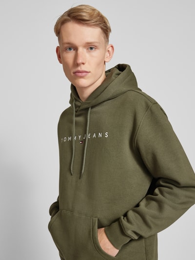 Tommy Jeans Regular Fit Hoodie mit Label-Stitching Oliv 3