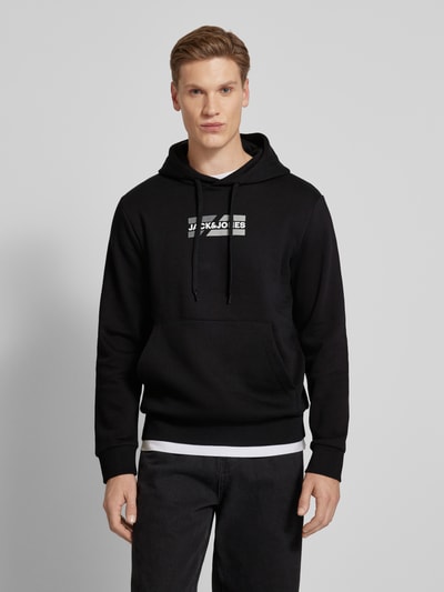 Jack & Jones Hoodie mit Label-Print Modell 'ECORP' Black 4