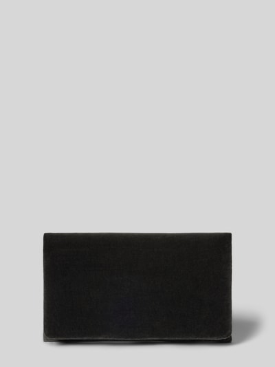 Produktfoto, clutch aus leer mit ritsvak aan de binnenkant van Abro, zwart, rechthoekig, gladde textuur, Dames, Hoofdvak met omslag en magneetsluiting, labeldetail binnenin, Breedte maat 1: 23 cm, Lengte maat 1: 14 cm, Diepte maat 1: 4 cm.