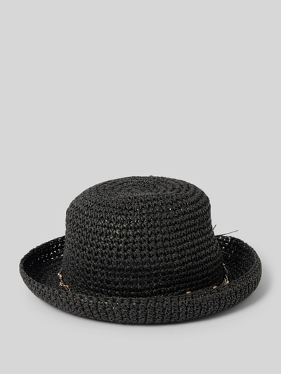 Loevenich Strohoed met hoedband en kralen Zwart - 1