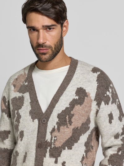 JAKE*S STUDIO MEN Cardigan met V-hals en knoopsluiting Ecru - 3