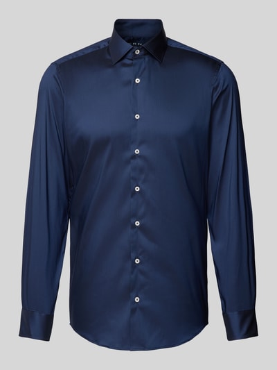 Eterna Slim fit zakelijk overhemd met kentkraag Marineblauw - 2