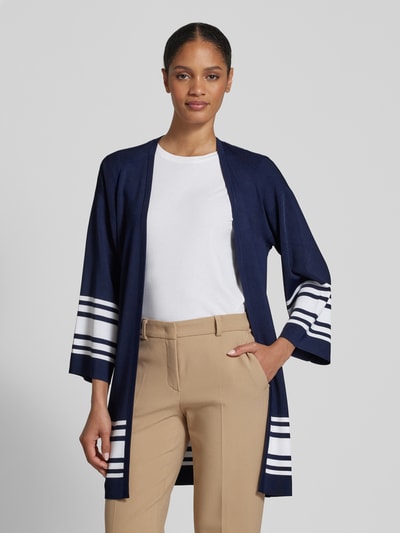 Lauren Ralph Lauren Longcardigan mit geripptem Abschluss Modell 'JABRET' Dunkelblau 4