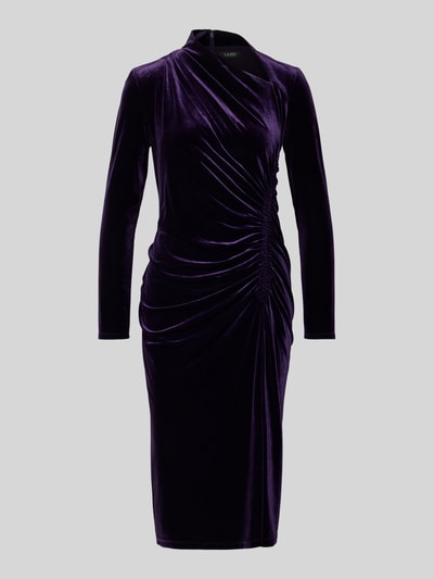 Lauren Ralph Lauren Midikleid aus Samt mit Raffungen Modell 'FELRAD' Violett 2