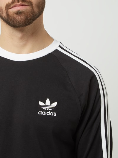 adidas Originals Bluzka z długim rękawem z paskami z logo Czarny 3