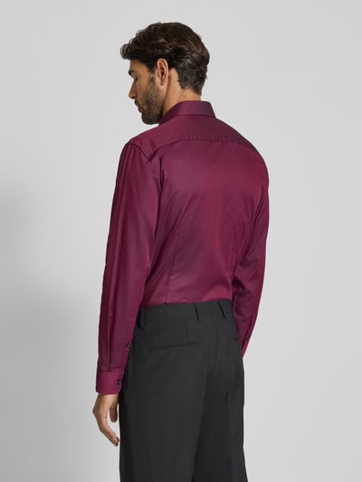 Jake*s Slim Fit Business-Hemd mit Strukturmuster Bordeaux 5