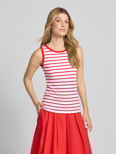 Oui Tanktop mit Rundhalsausschnitt Hellrot 4