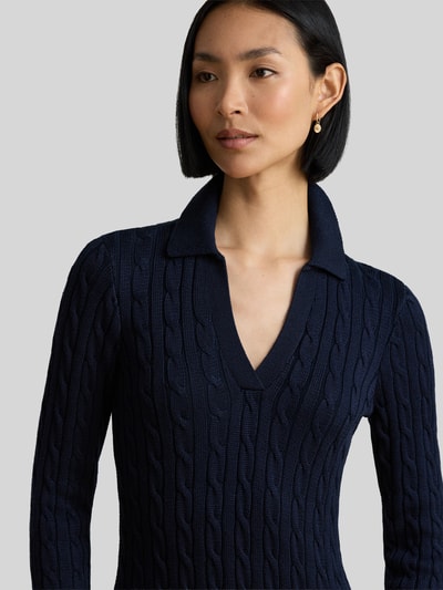 Lauren Ralph Lauren Slim Fit Strickkleid aus Baumwoll-Viskose-Mix Marine 3