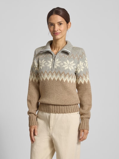 Dale of Norway Regular Fit Troyer aus Woll-Mix Modell 'Myking' Camel Melange 4