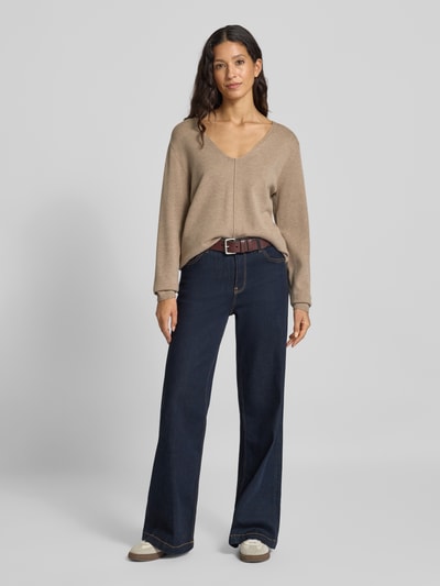 FREE/QUENT Strickpullover mit Teilungsnaht Modell 'Claura' Sand 1