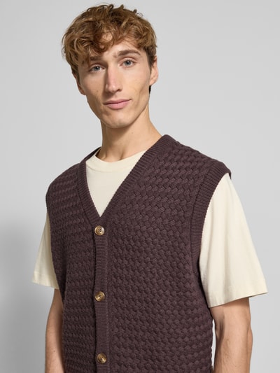 BLKVIS Mouwloos vest van wolmix met V-hals Prune - 3