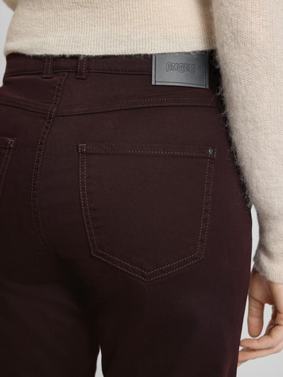 Angels Stoffen broek met 5-pocketmodel, model 'LARA' Bordeaux - 3