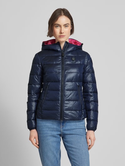 Blauer Usa Steppjacke mit Zweiwege-Reißverschluss Marine 4