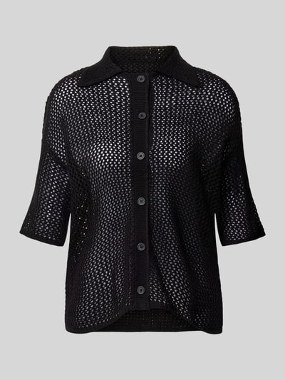 Vila Gebreid shirt met ajourpatroon, model 'ZOLA' Zwart - 2